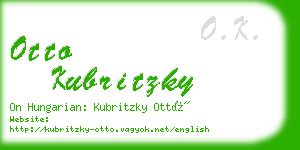 otto kubritzky business card